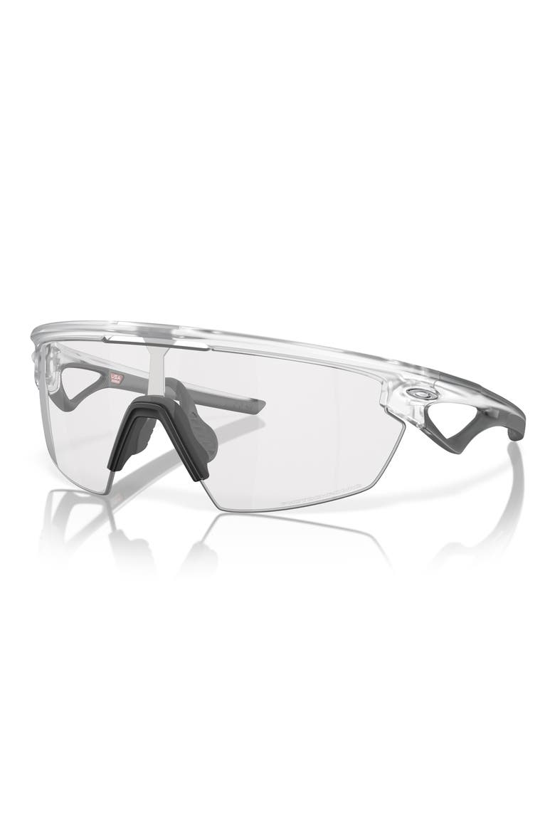 Gender Inclusive Sphaera 36mm Polarized Rectangle Sunglasses, Alternate, color, MATTE CLEAR / CLEAR