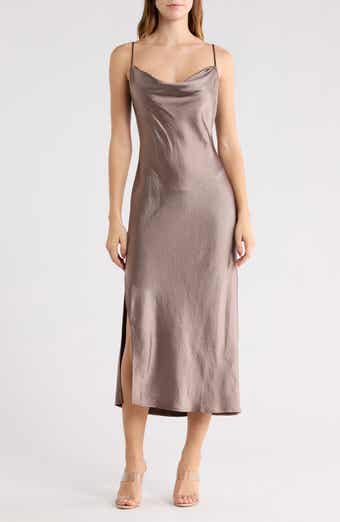 Open Edit Cowl Neck Satin Slipdress