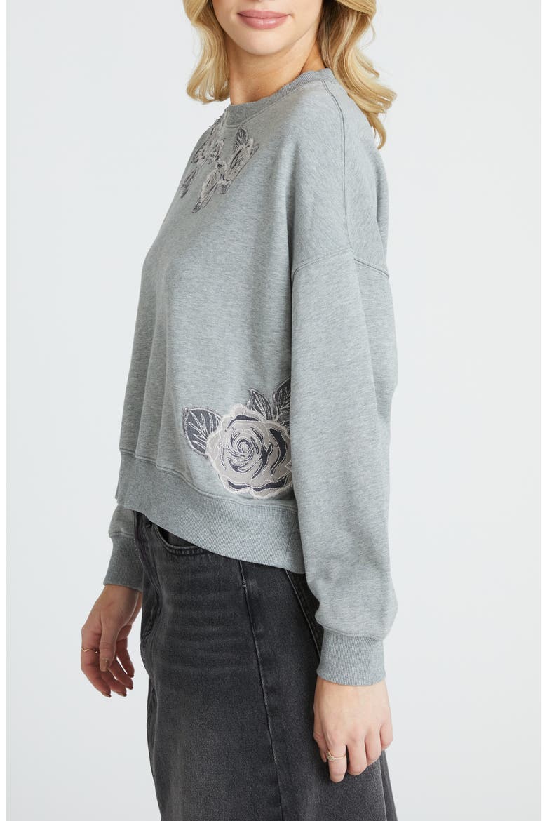 Teddy Crewneck Sweatshirt, Alternate, color, GREY
