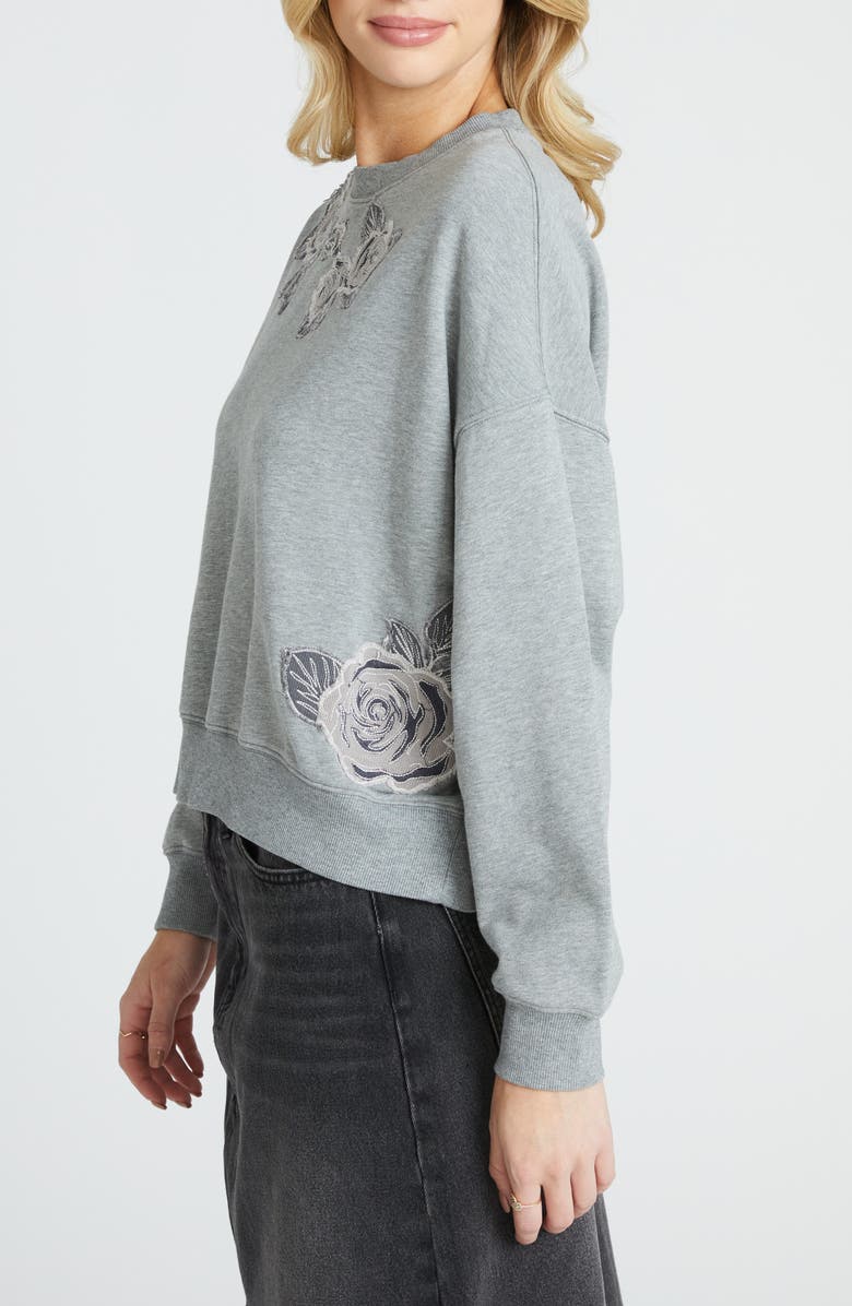 Driftwood Teddy Crewneck Sweatshirt, Alternate, color, Grey