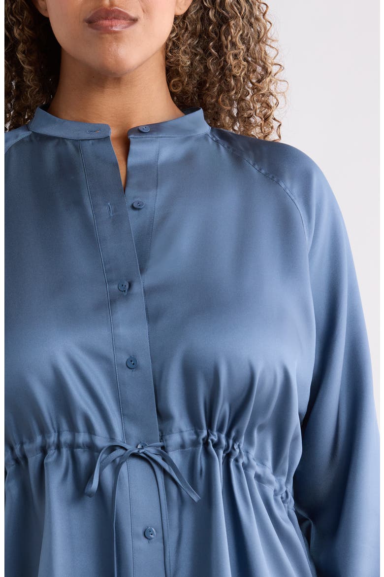 Silk Mandarin Collar Shirt, Alternate, color, COLDSPRING