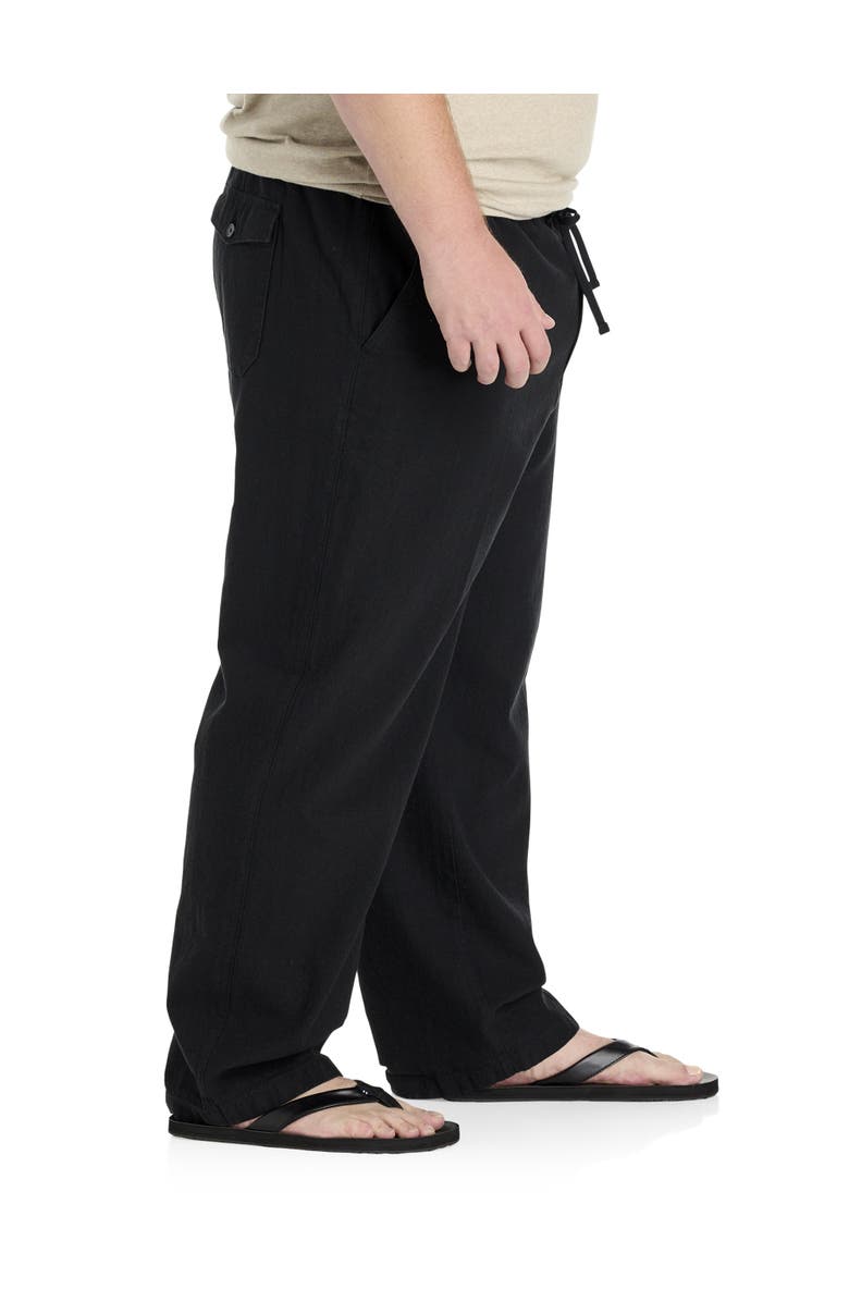 Harbor Bay by DXL Big & Tall Linen-Blend Loose-Fit Beach Pants, Alternate, color, Black