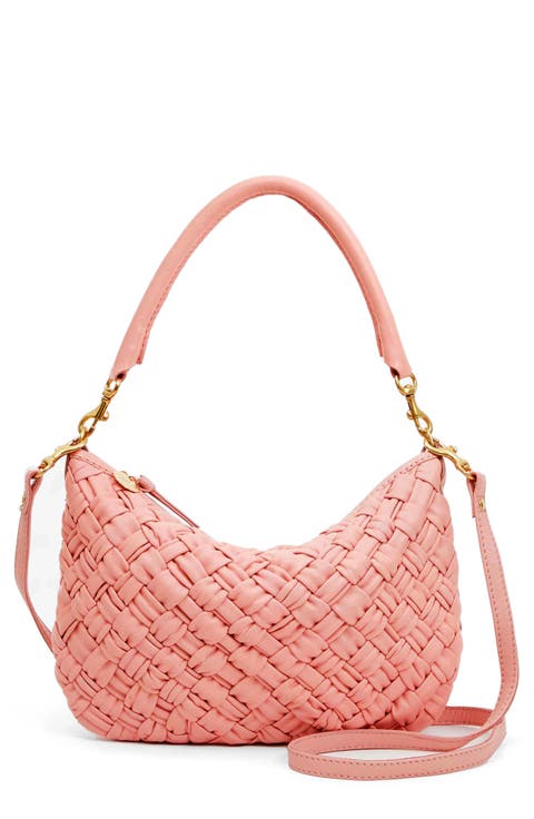 Petit Moyen Woven Leather Messenger Bag