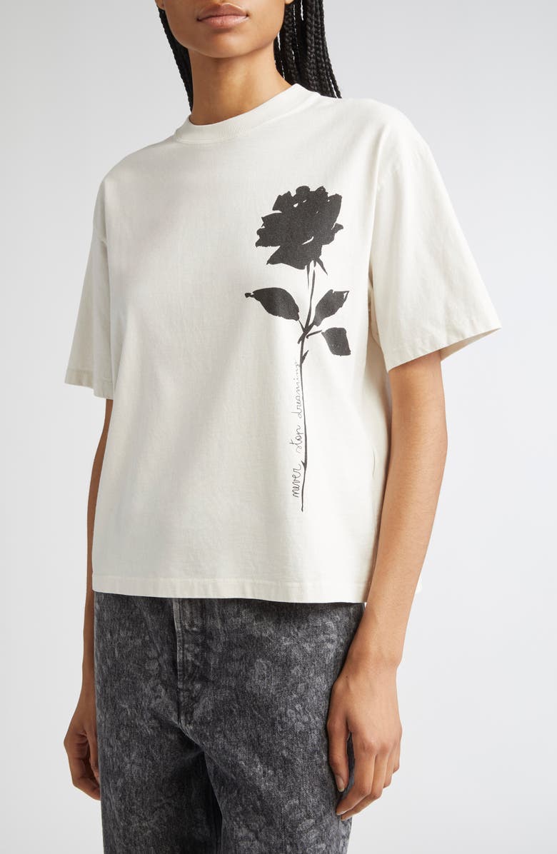 Golden Goose Journey Boxy Floral Graphic T-Shirt, Alternate, color, Artic Wolf/ Black