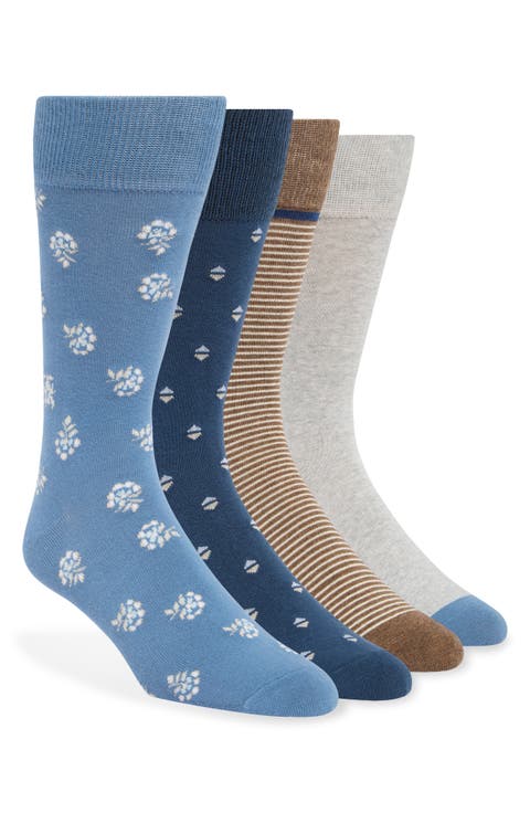 4-Pack Assorted Dress Crew Socks