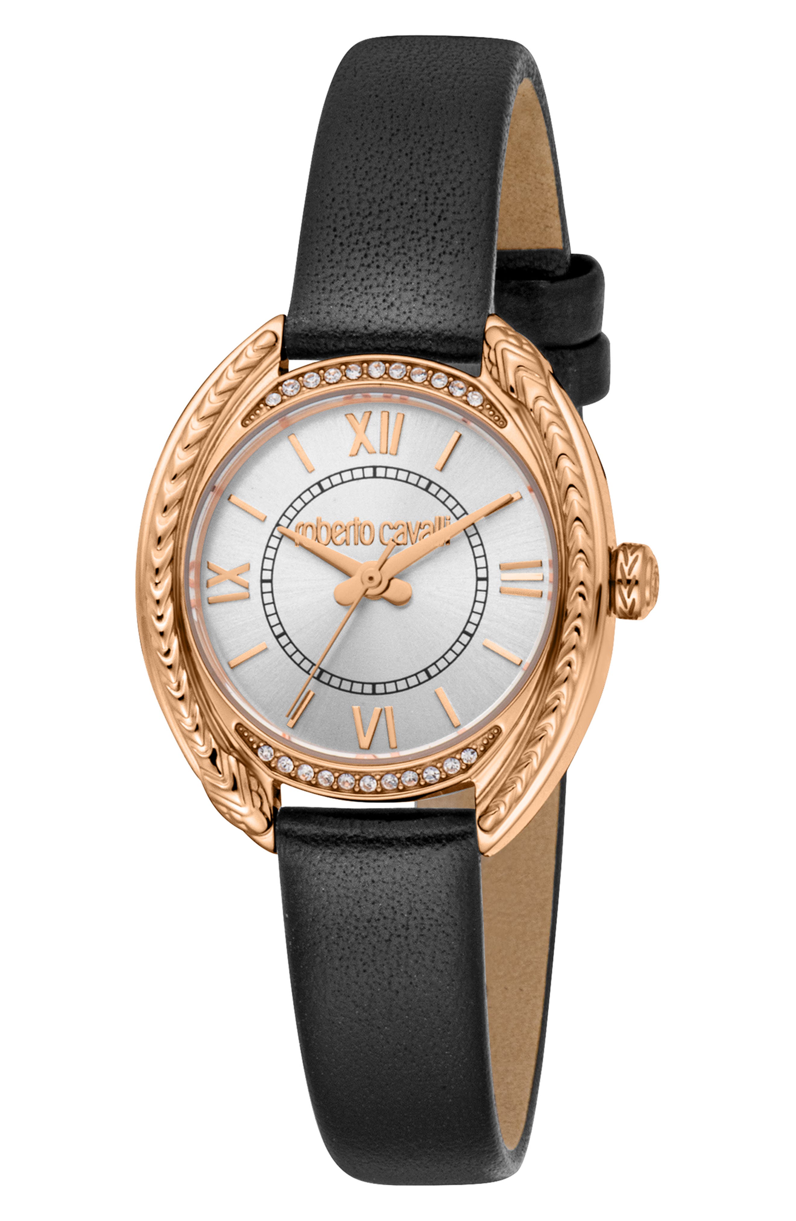 Rinascita Crystal Leather Strap Watch, 28mm