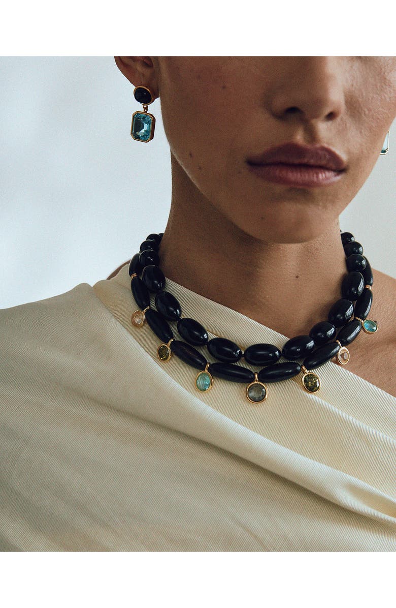 Lizzie Fortunato Elegance In Craft Onyx Collar Necklace, Alternate, color, 