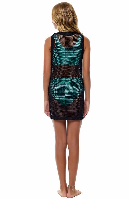 Shop Beach Lingo Kids' Sheer Cover-up Dress In Black