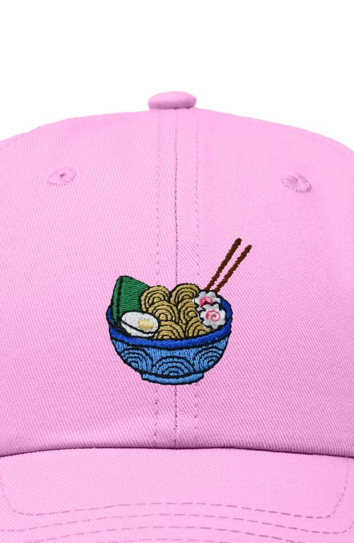 Dalix Noodles Embroidered Casual Cap In Light Pink