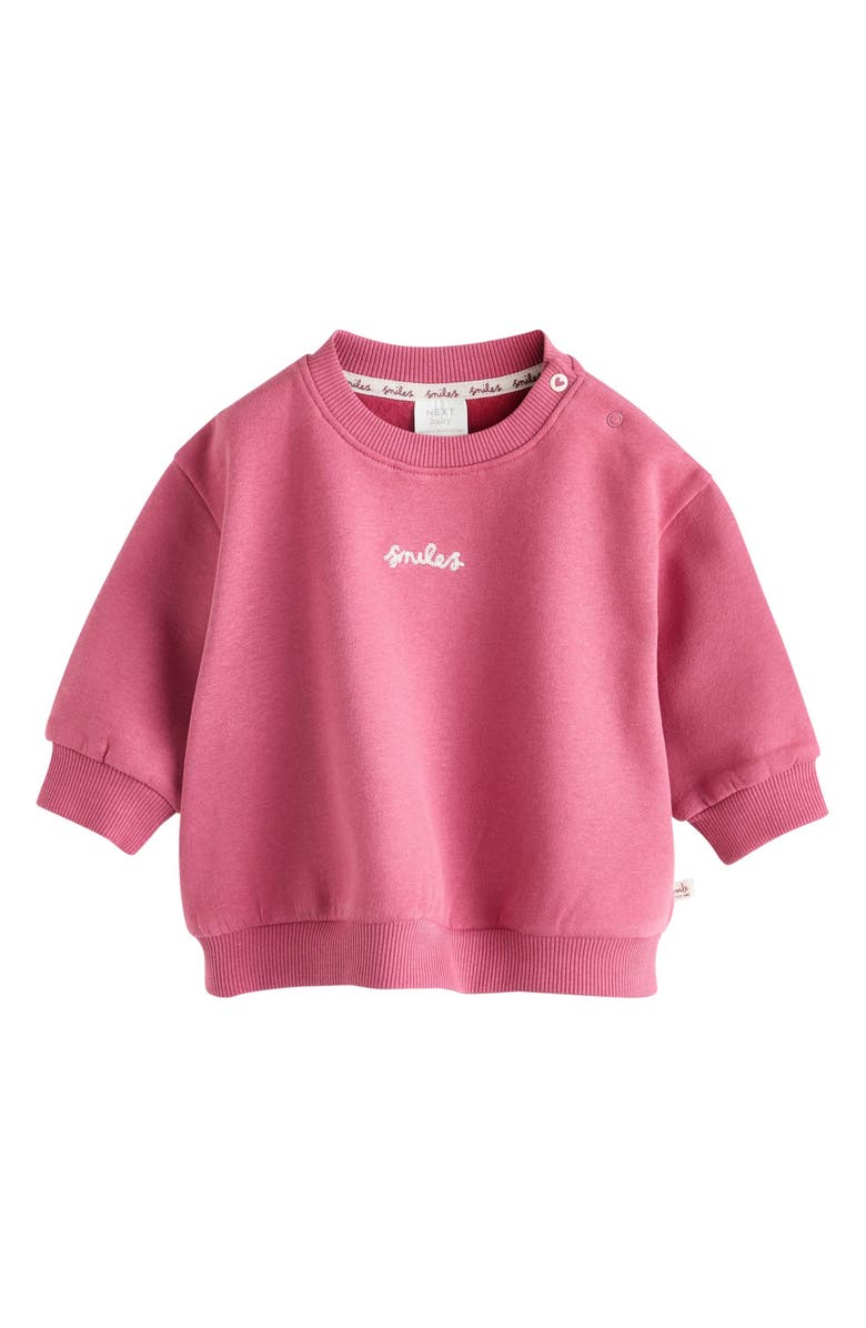 NEXT Smiles Sweatshirt & Joggers Set, Alternate, color, Pink