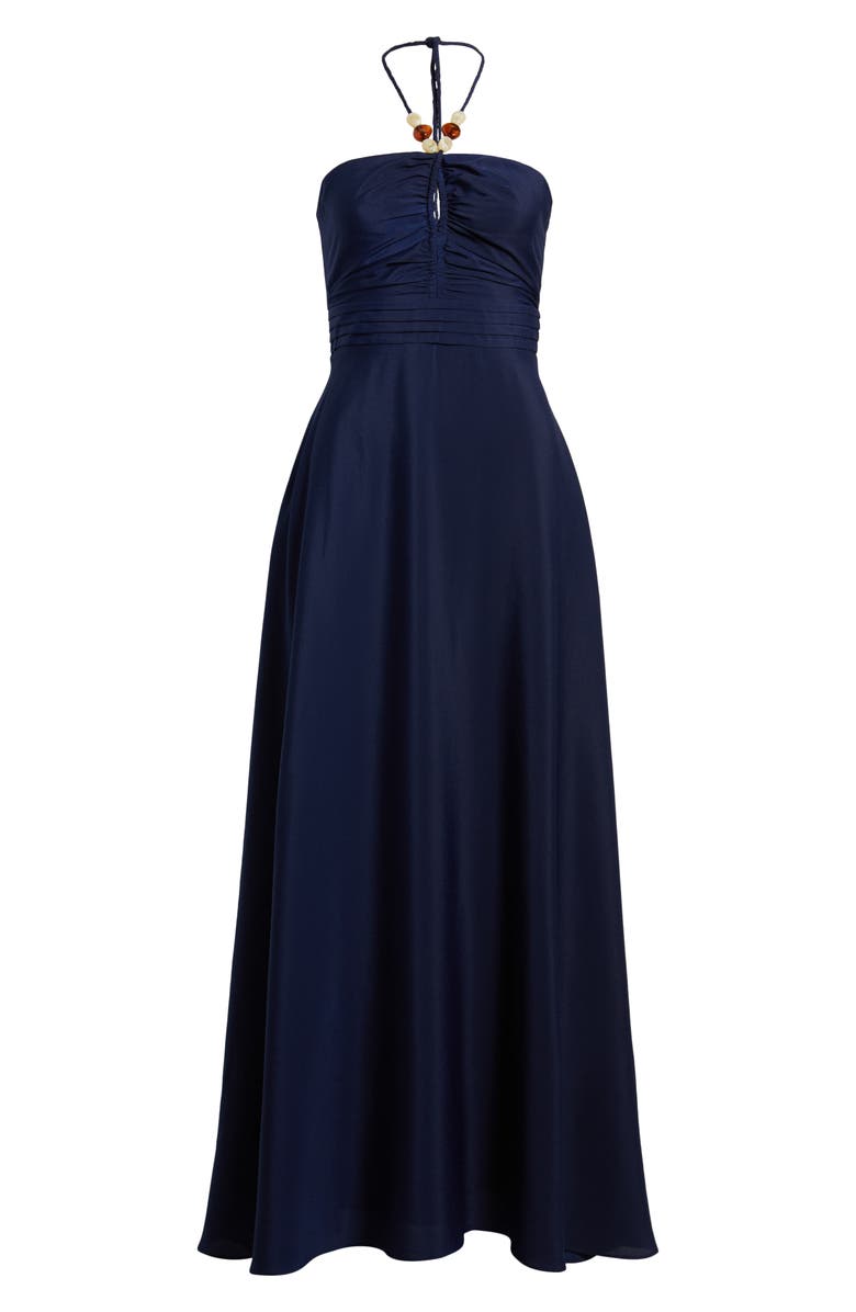 Eliza J Halter Maxi Dress, Alternate, color, Navy