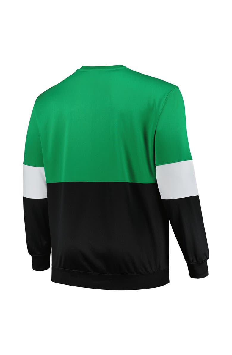FANATICS Men's Fanatics Branded Kelly Green/Black Boston Celtics Big & Tall Split Pullover Sweatshirt, Alternate, color, 
