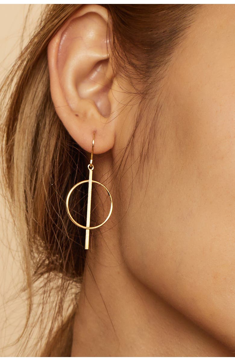 Oradina 14K Yellow Gold Gallery Drop Earrings, Alternate, color, Yellow Gold