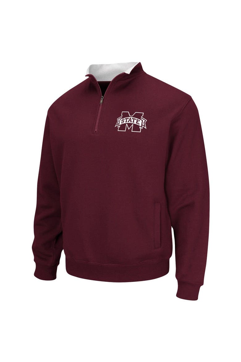 Men's Colosseum Maroon Mississippi State Bulldogs Tortugas Logo Quarter-Zip Jacket, Alternate, color, Maroon