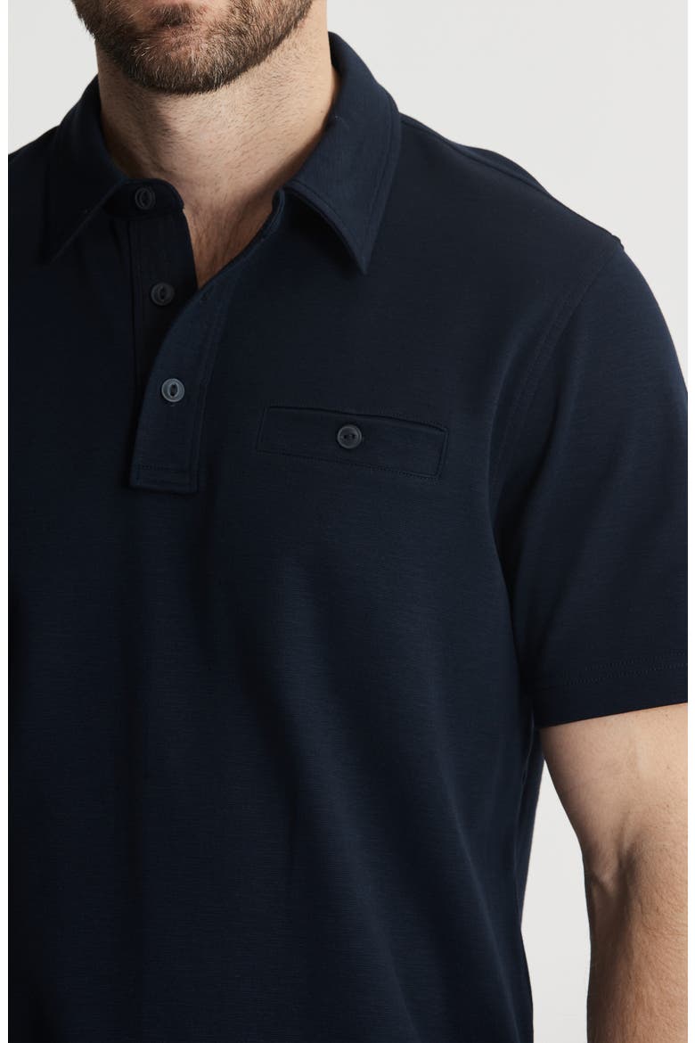 Reverse Cotton Slub Polo, Alternate, color, NAVY