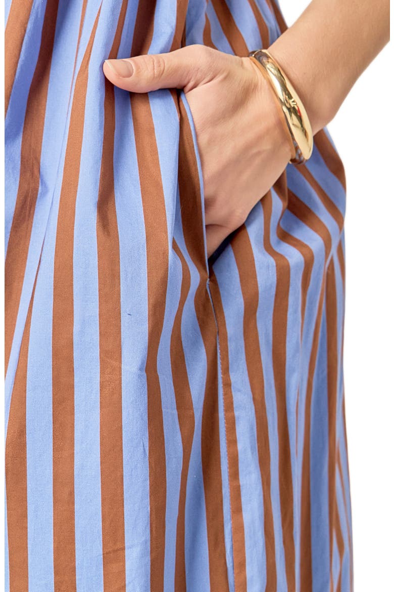 Big Stripe Sleeveless Maxi Dress, Alternate, color, BLUE/ BROWN STRIPE