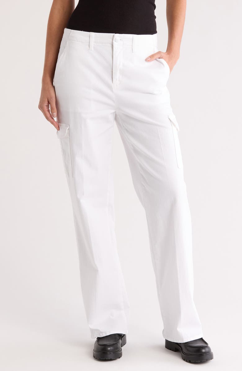L'AGENCE Channing Stretch Cotton Cargo Pants, Main, color, Blanc