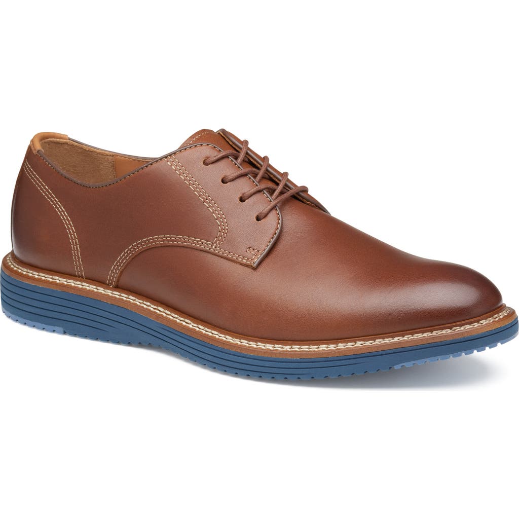 Johnston & Murphy Upton Plain Toe Derby In Brown
