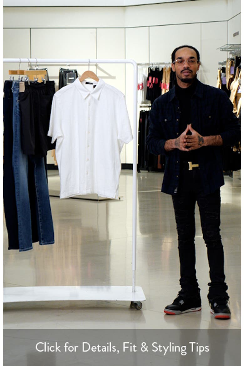 Noran Short Sleeve Knit Button-Up Shirt video
