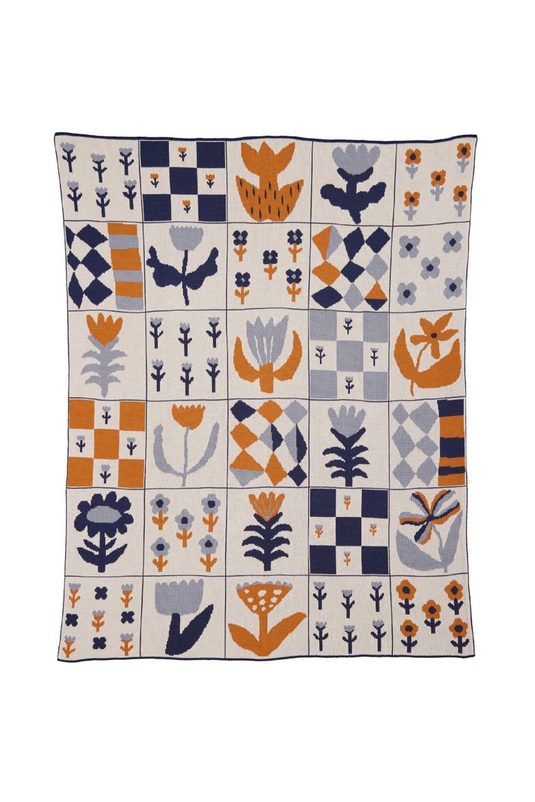 Toni Darling Frank Knit Throw Blanket, Main, color, Blue Clementine