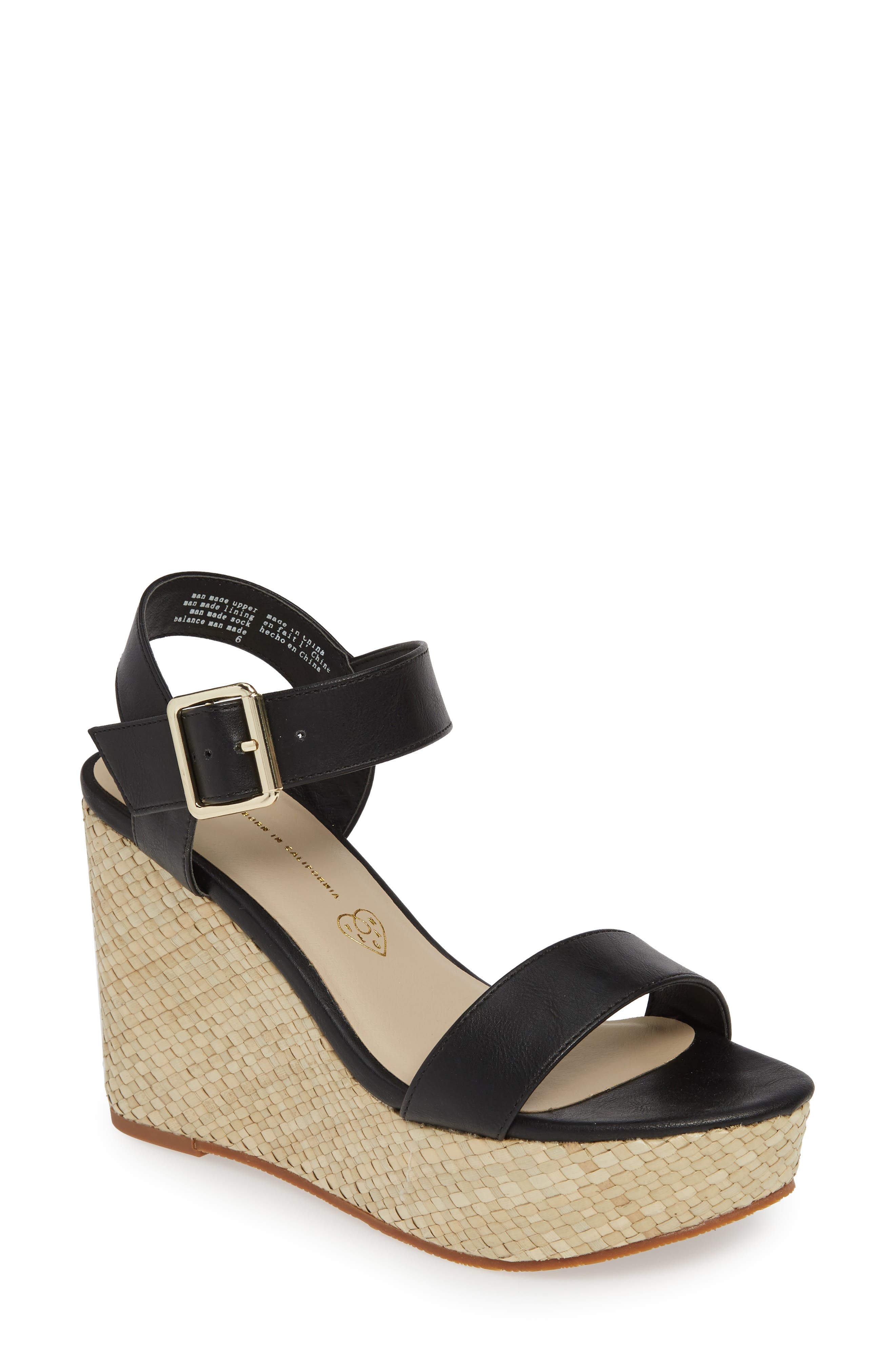 BC Footwear Peonies Vegan Wedge Sandal, Main, color, 