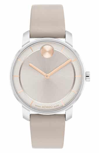 Movado Bold Horizon Leather Strap Watch, 34mm