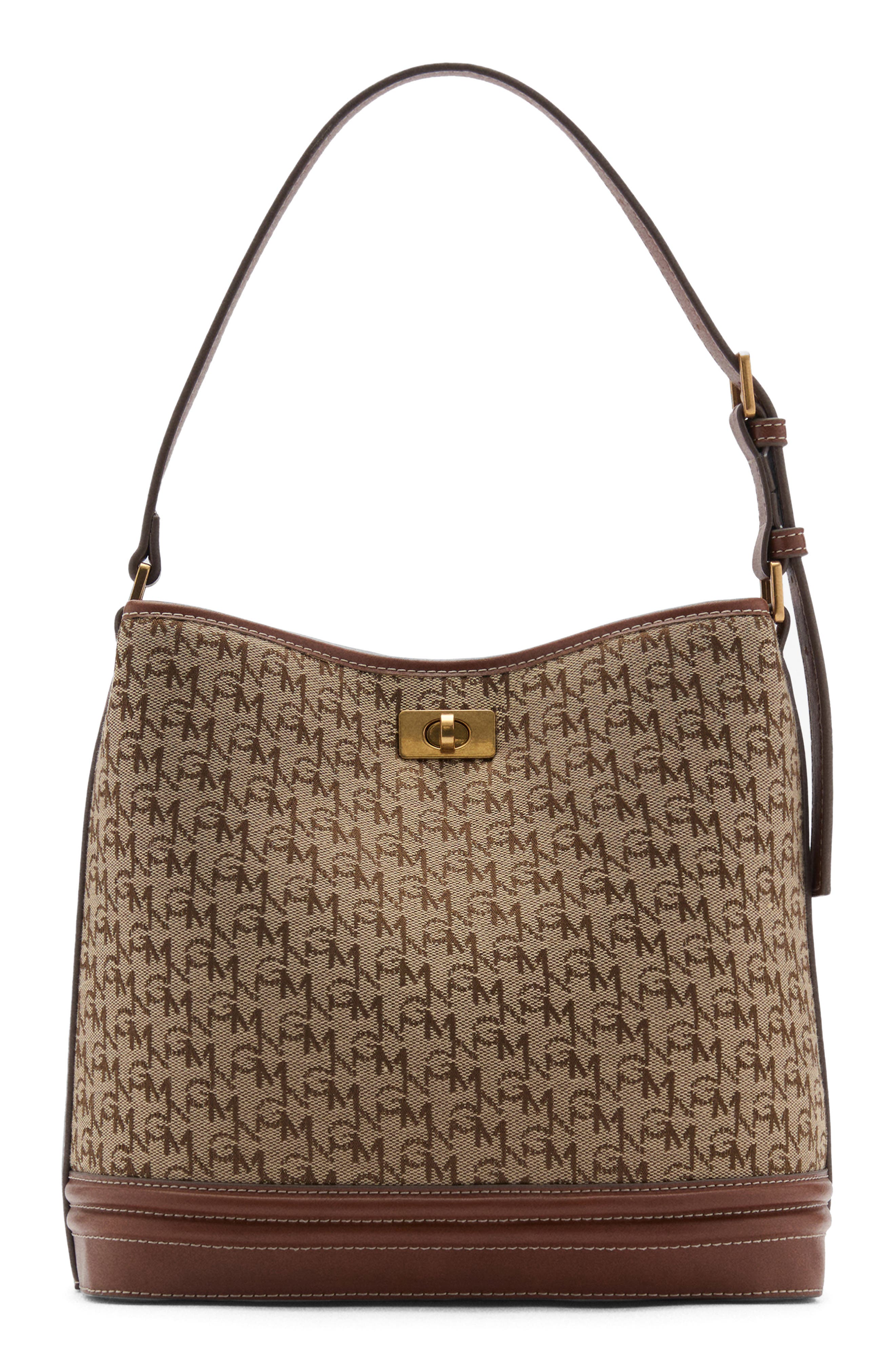 MANGO Medium Logo Jacquard Shopper Bag, Main, color, 
