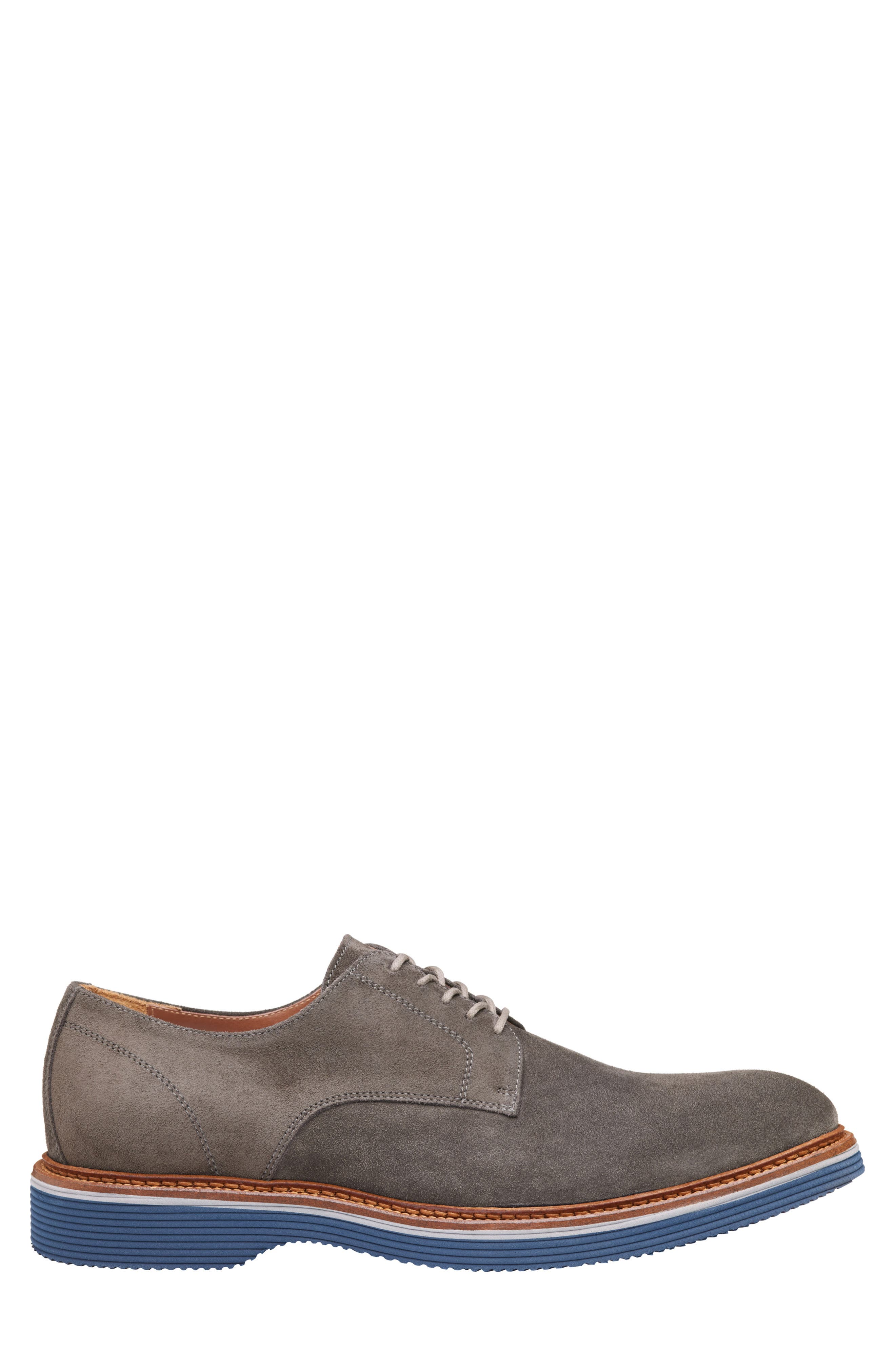 Johnston & Murphy Jenson Plain Toe Derby, Alternate, color, Gray Italian Suede