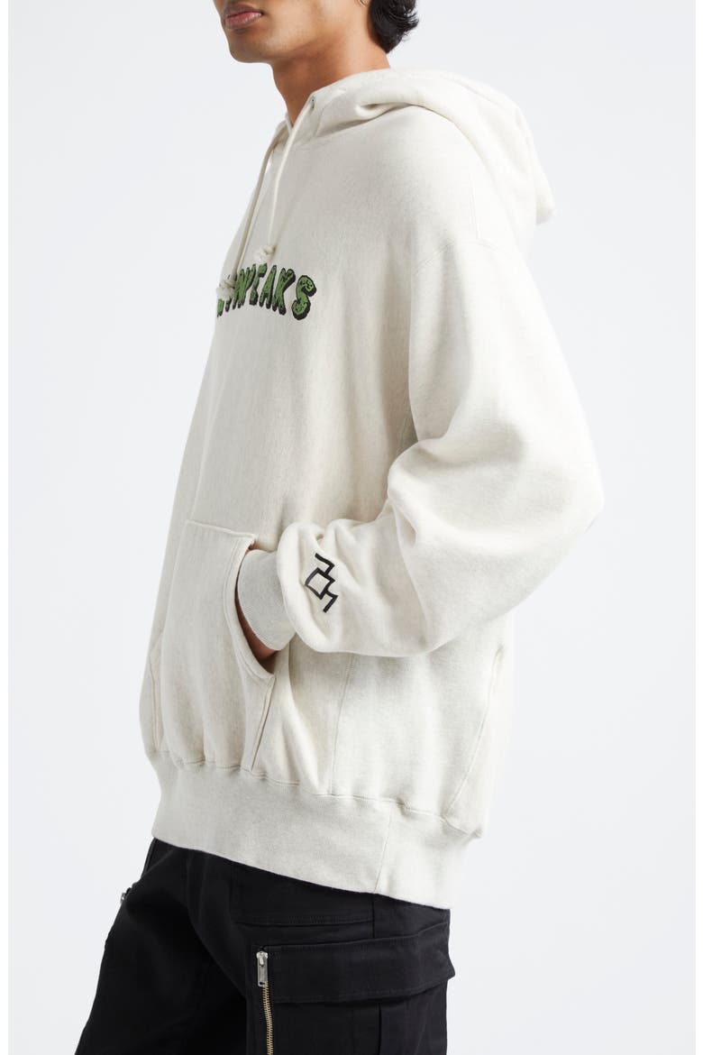 'Twin Peaks' Oversize Cotton Graphic Hoodie, Alternate, color, IVORY
