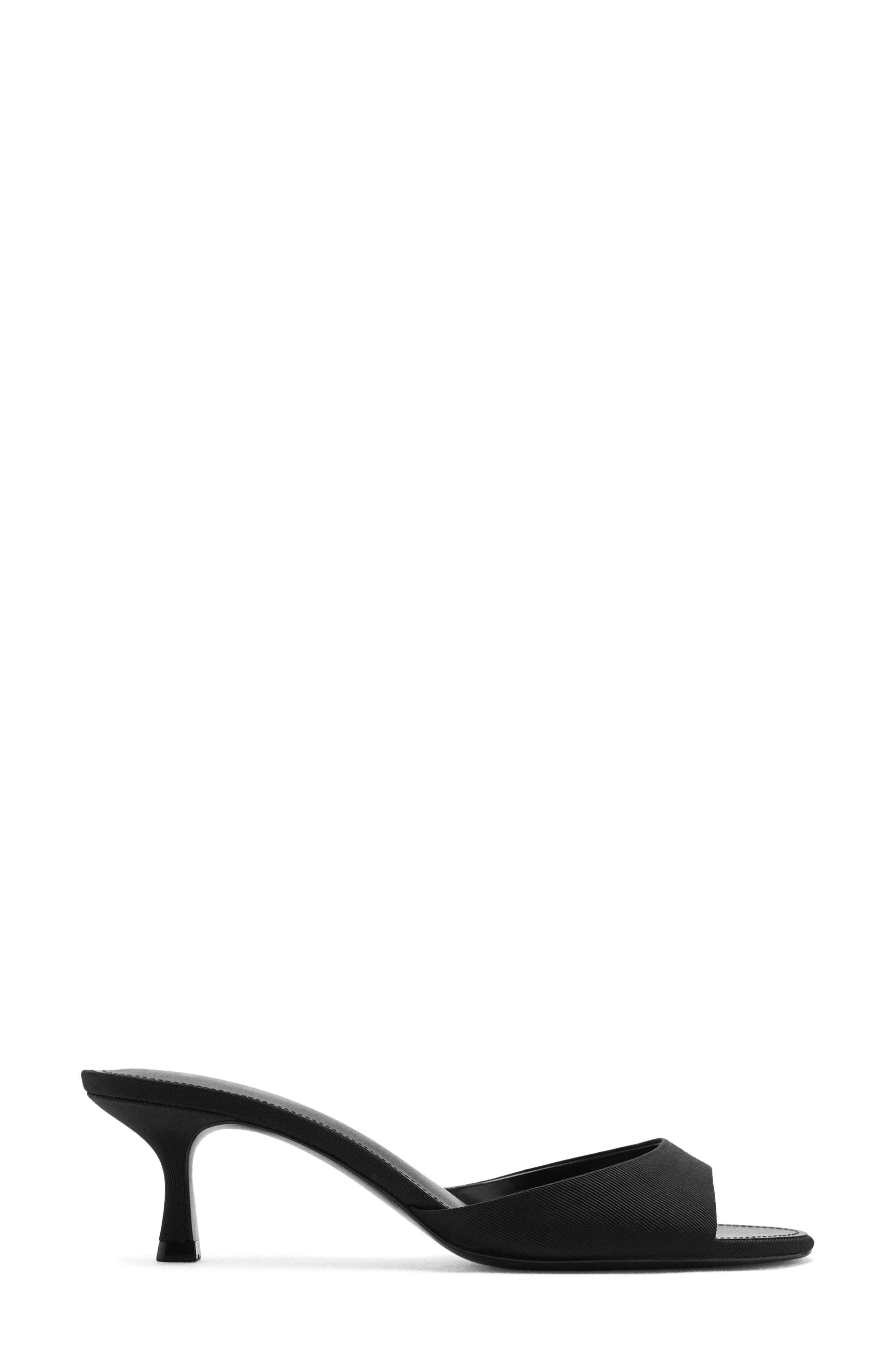 MANGO Kitten Heel Sandal, Alternate, color, Black