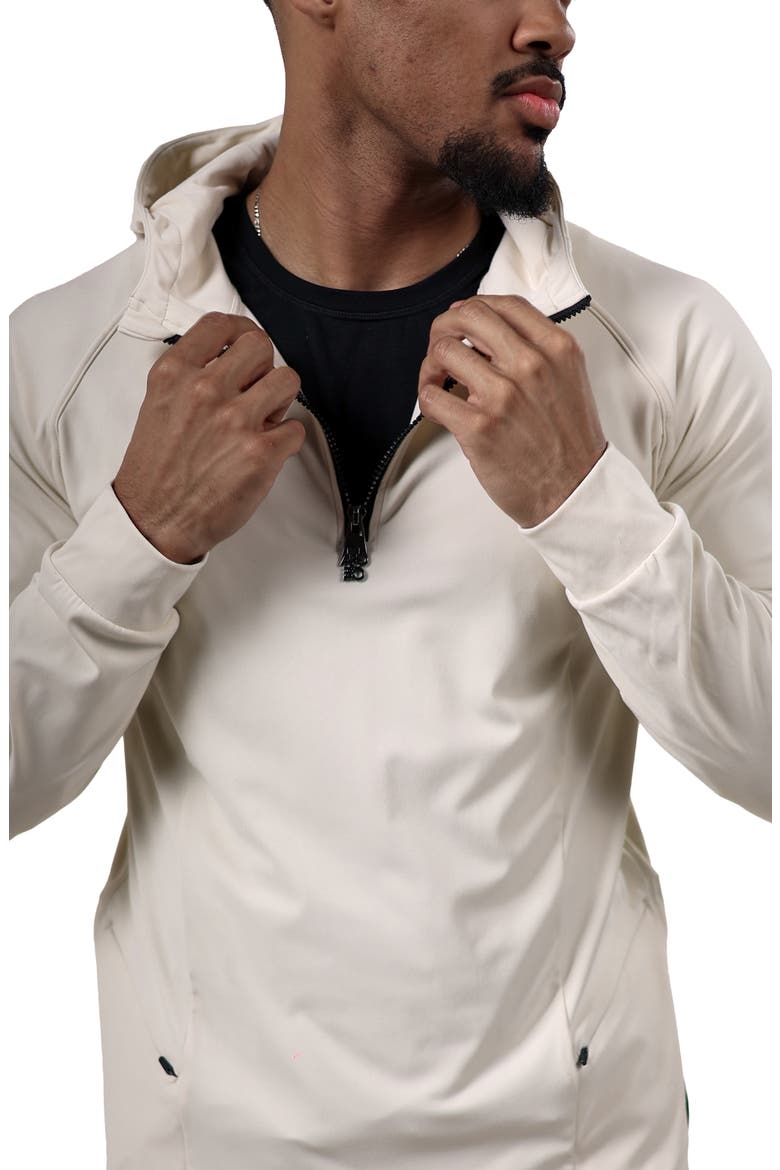 Performance Quarter Zip Hoodie, Alternate, color, WHITE