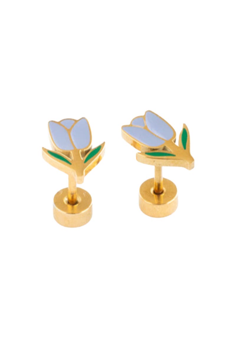 Tulip Stud Earrings, Main, color, Blue