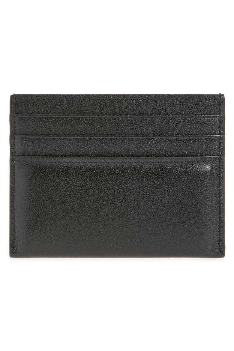 Antigona Stamped Padded Card Holder, Alternate, color, BLACK
