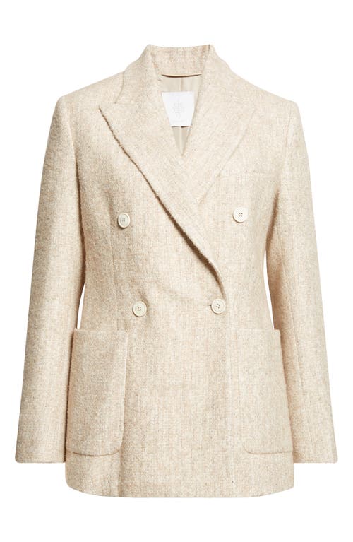 Eleventy Double Breasted Tweed Blazer In Neutral