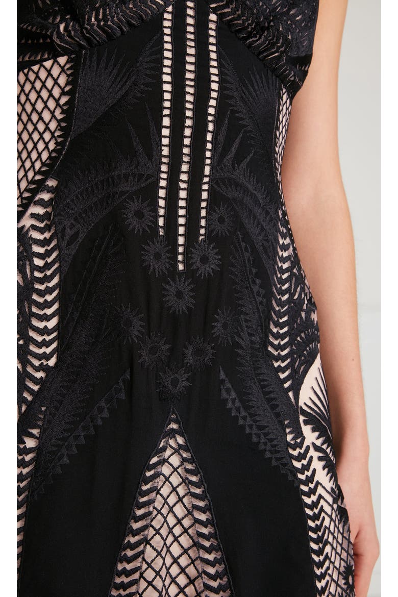 Giselle Strappy Gown, Alternate, color, Black Mix