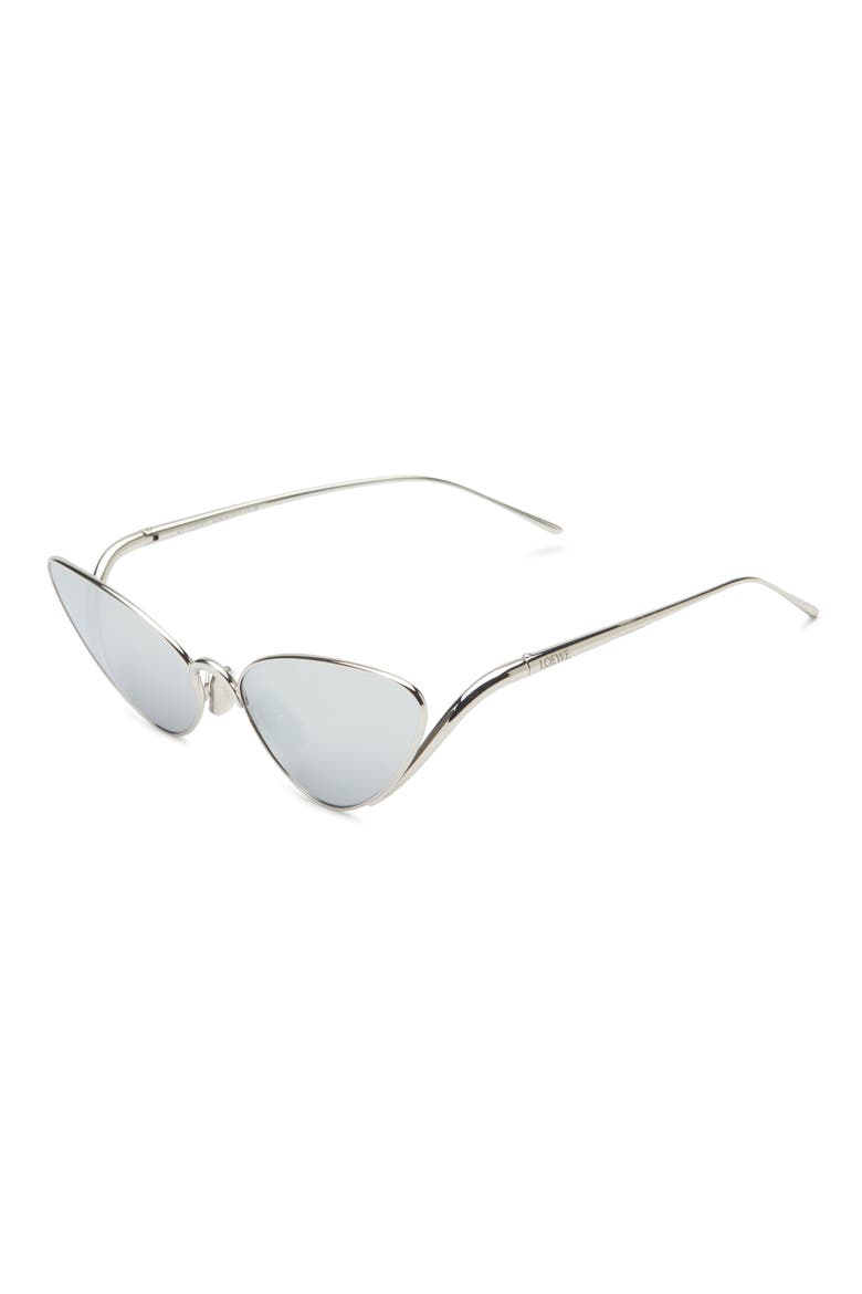 Signature 58mm Cat Eye Sunglasses, Alternate, color, SHINY PALLADIUM / SMOKE MIRROR