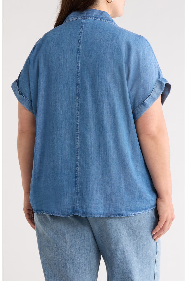 Ida Button Front Lyocell Shirt, Alternate, color, MEDIUM WASH