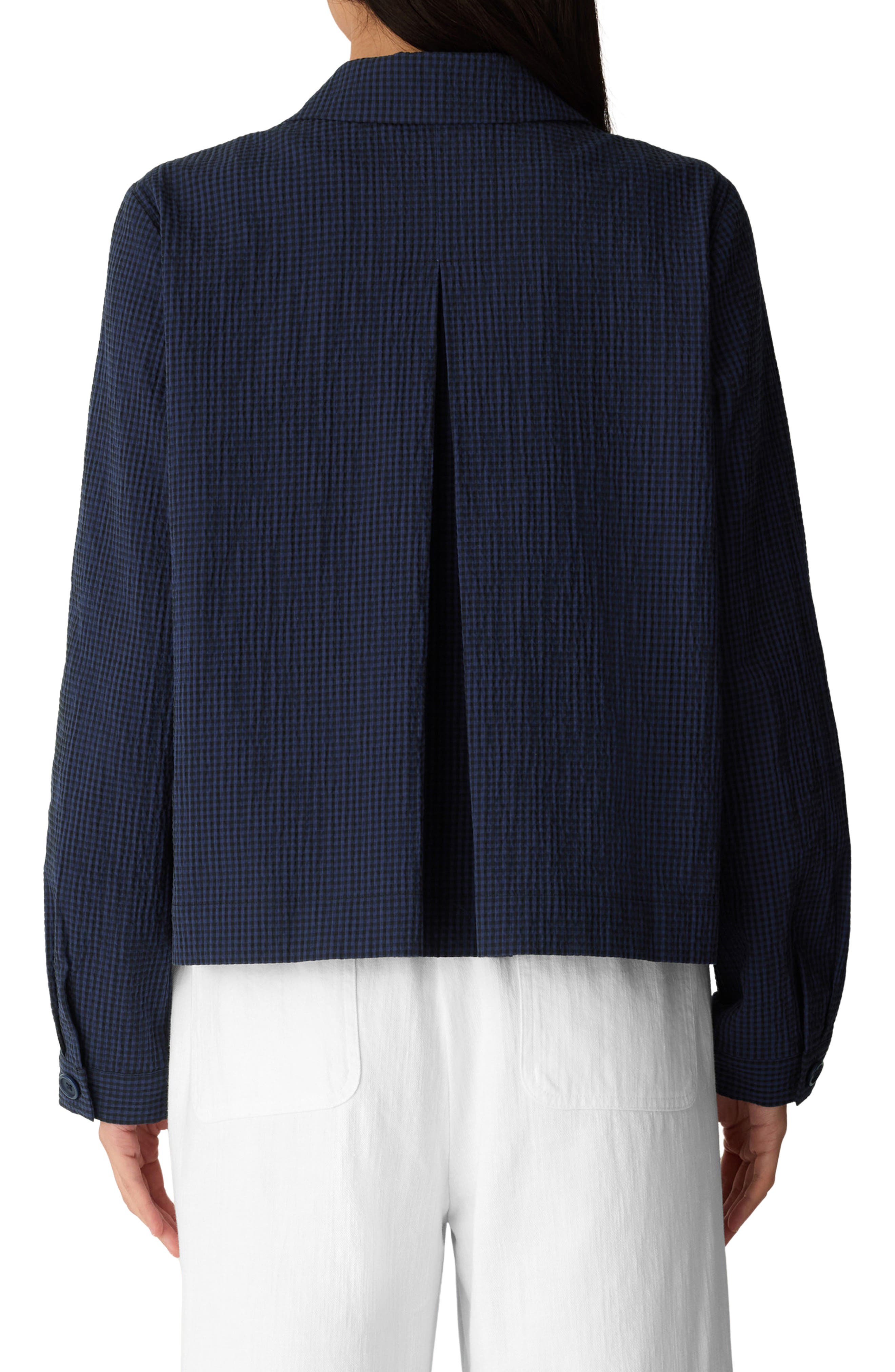 Женские Eileen Fisher Check Stretch Cotton Jacket — фото 2