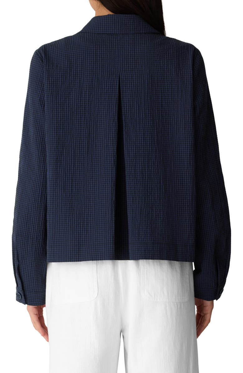Eileen Fisher Check Stretch Cotton Jacket, Alternate, color, Deep Dive