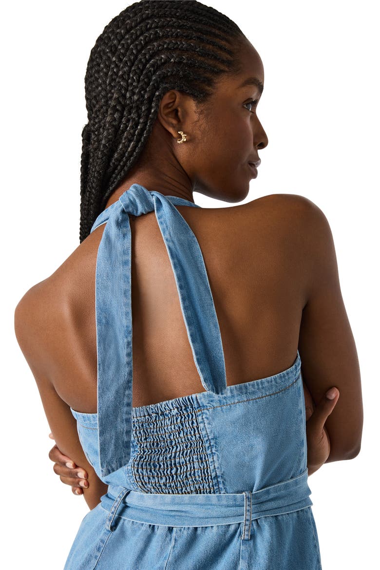Steve Madden Artie Halter Neck Denim Jumpsuit (Women) | Nordstrom