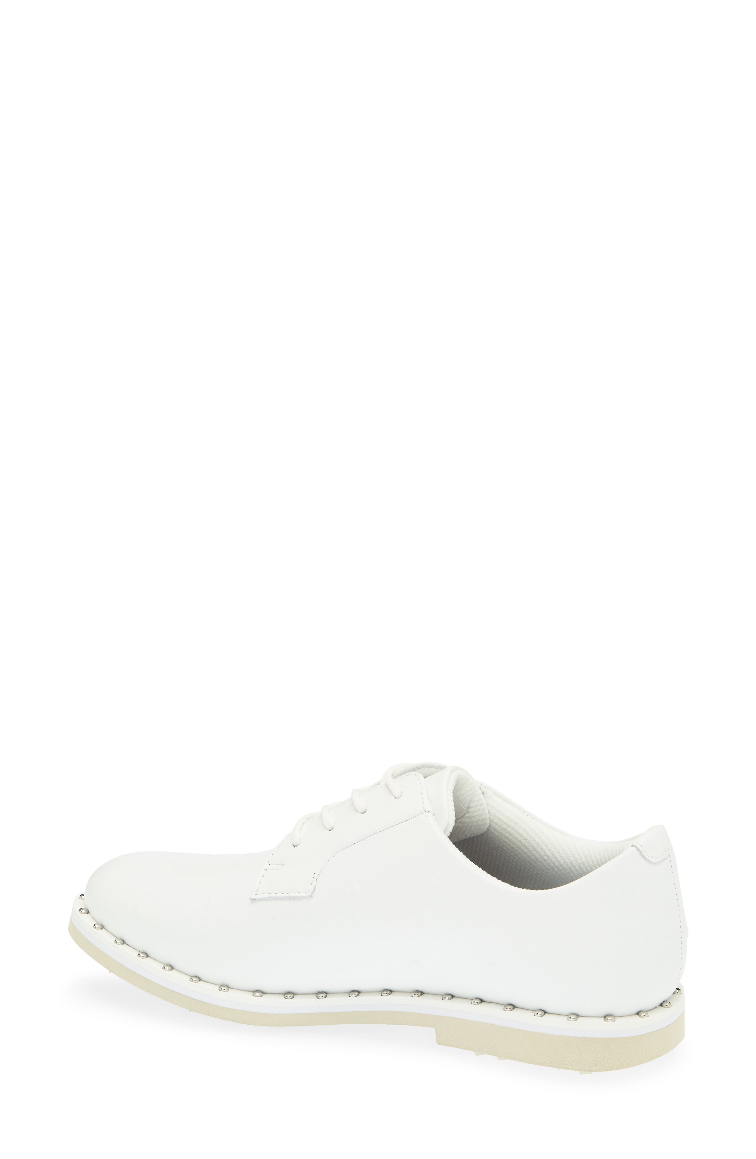 Gallivanter Studded Leather Golf Shoe, Alternate, color, SNOW/ STONE