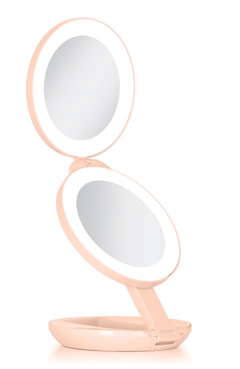Lighted Travel Mirror with Magnification & Folding-to-Compact