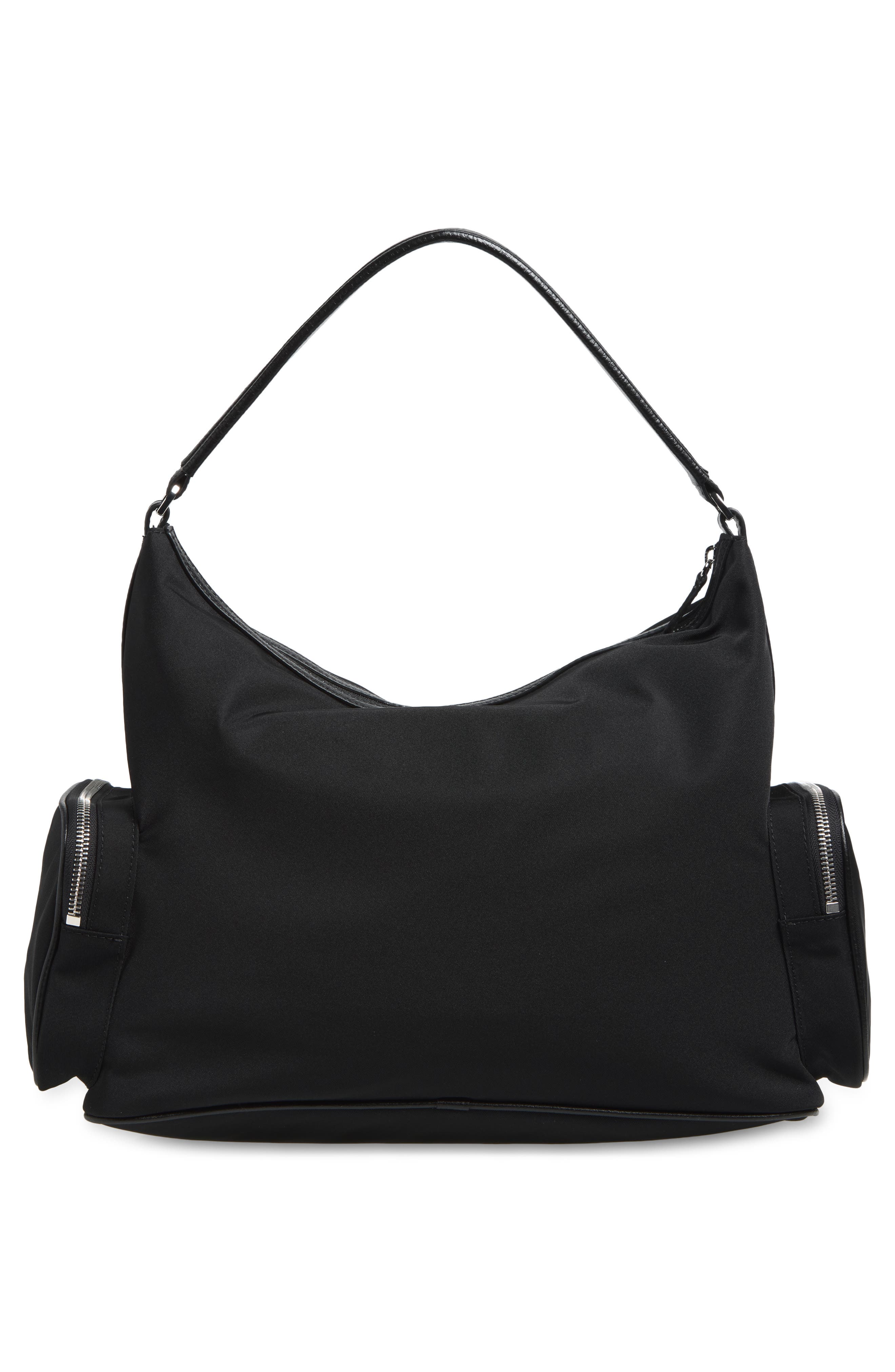 Stella McCartney Dartmoor Nylon Shoulder Bag, Alternate, color, Ultra Black