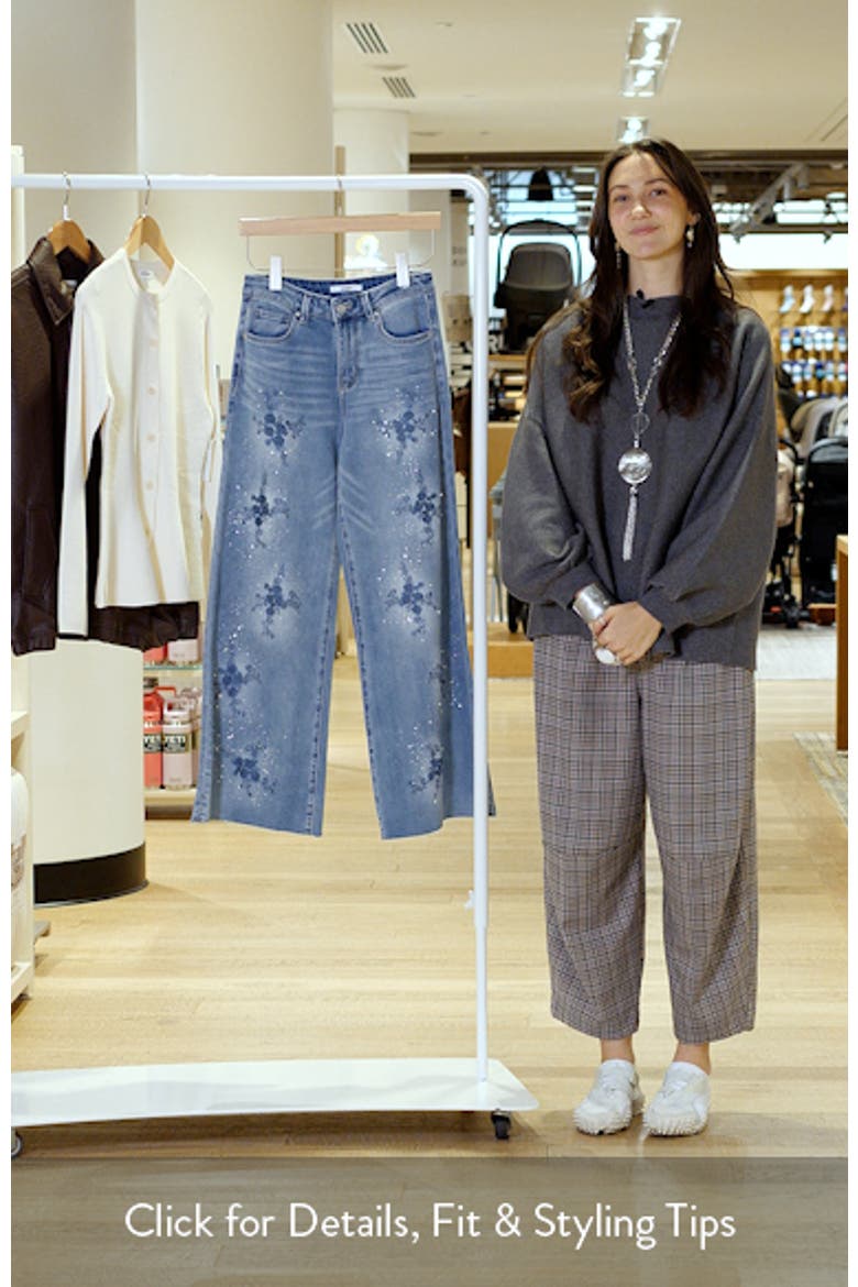 Embroidered Beaded Wide Leg Jeans video