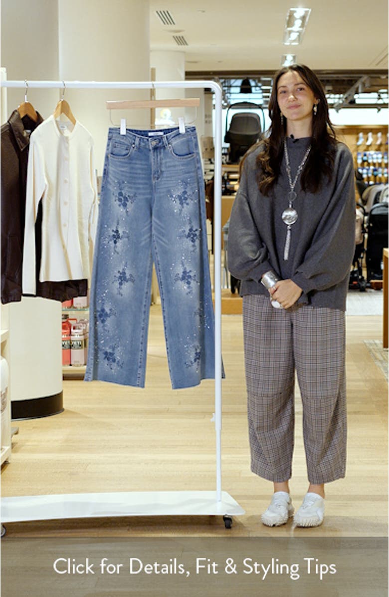 Embroidered Beaded Wide Leg Jeans, sales video thumbnail