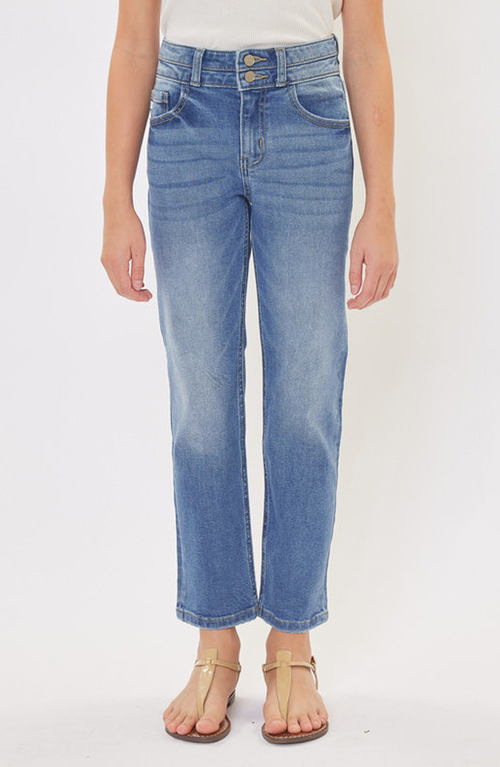 Kancan Kids'  Dream High Rise Mini Straight Leg Jeans In Blue