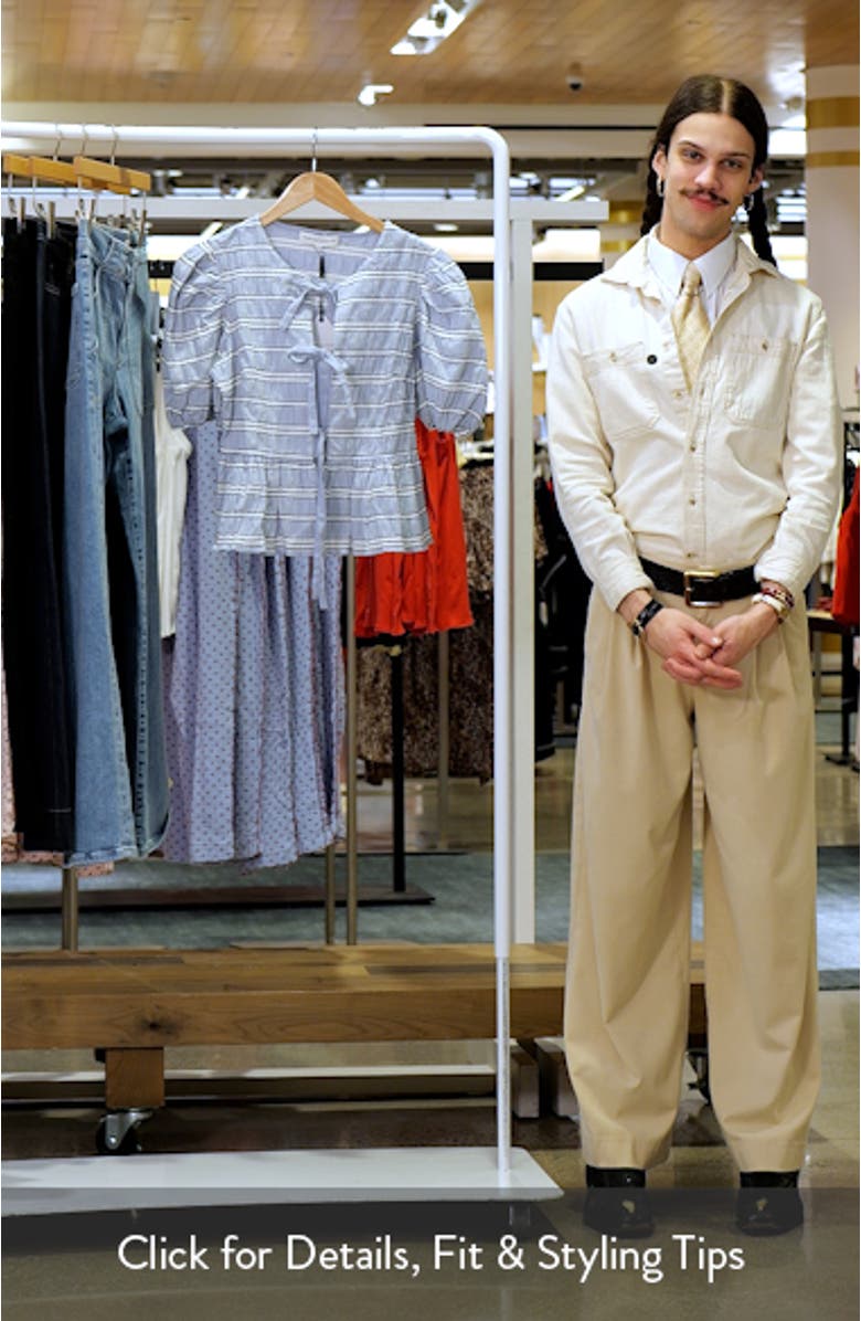 Bow Detail Puff Sleeve Peplum Top, sales video thumbnail