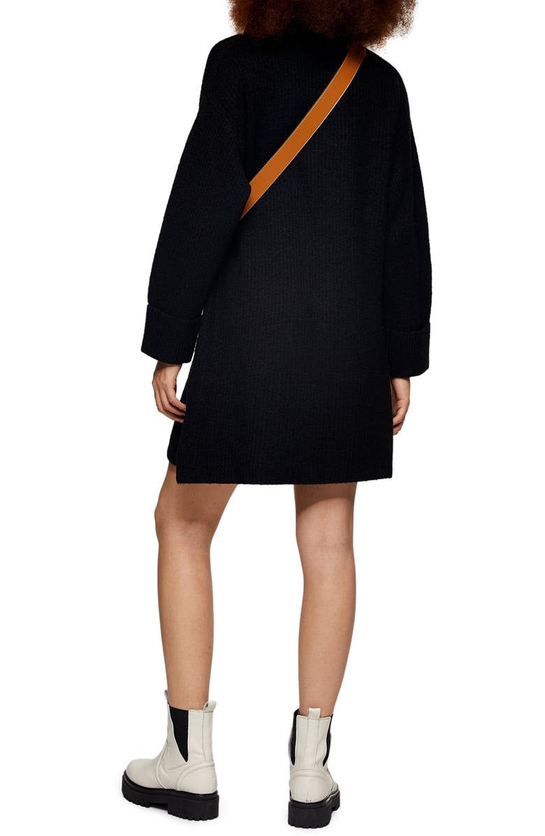 Topshop Funnel Neck Sweater Dress, Alternate, color,