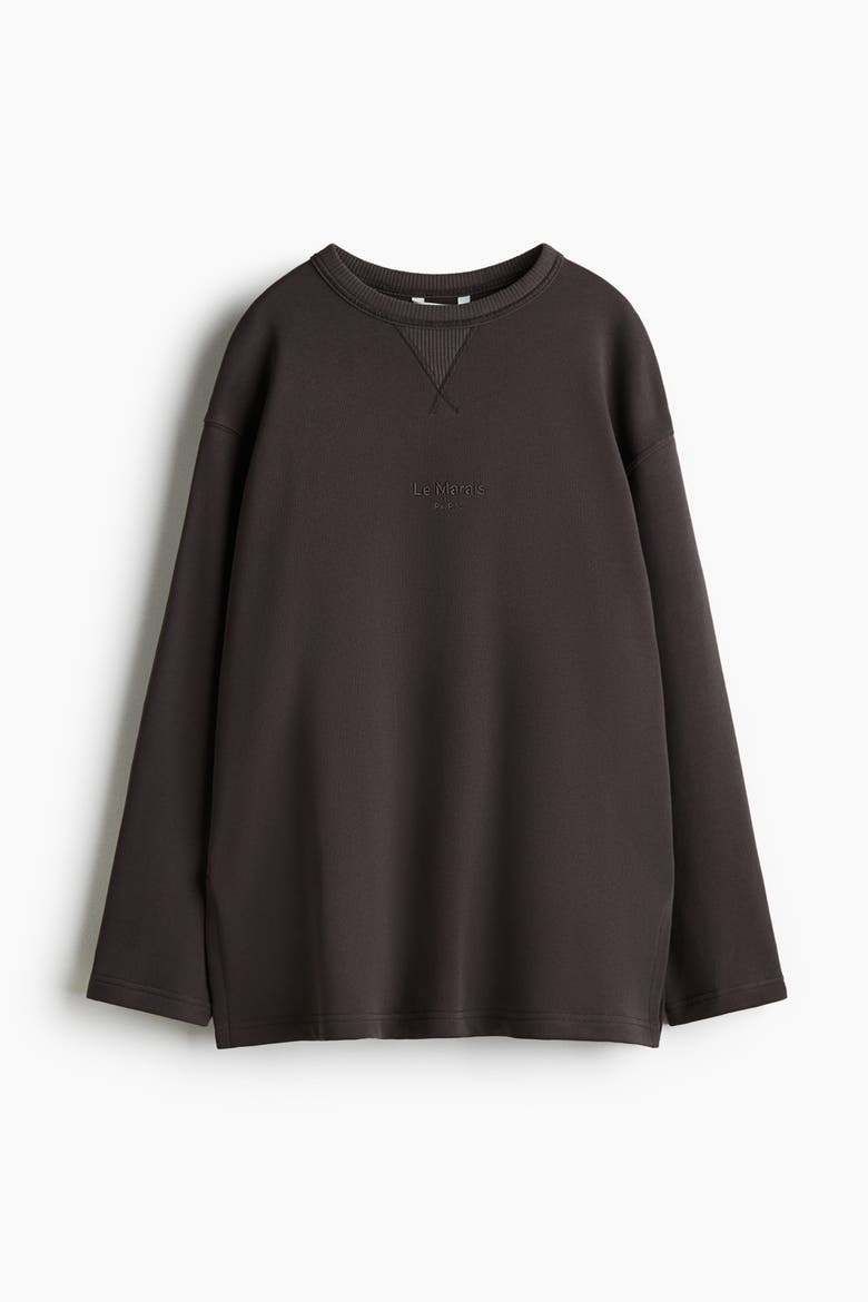 Text-motif Sweatshirt, Alternate, color, Dark gray/Le Marais