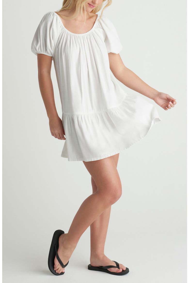 New Heights Cotton Blend Minidress, Alternate, color, OFF WHITE